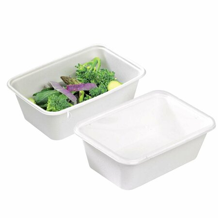 PACKNWOOD 25 oz. Rectangular Sugarcane Salad Bowl 210APUREC750